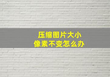 压缩图片大小像素不变怎么办