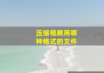 压缩视频用哪种格式的文件