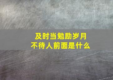 及时当勉励岁月不待人前面是什么