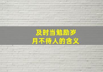 及时当勉励岁月不待人的含义