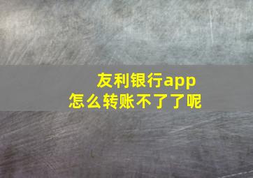 友利银行app怎么转账不了了呢