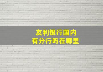 友利银行国内有分行吗在哪里