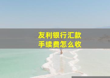 友利银行汇款手续费怎么收