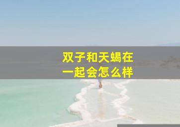 双子和天蝎在一起会怎么样