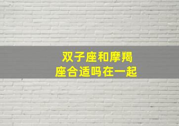 双子座和摩羯座合适吗在一起