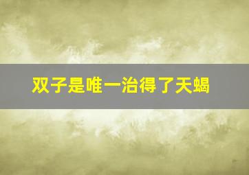 双子是唯一治得了天蝎