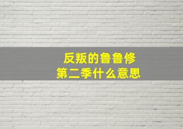 反叛的鲁鲁修第二季什么意思