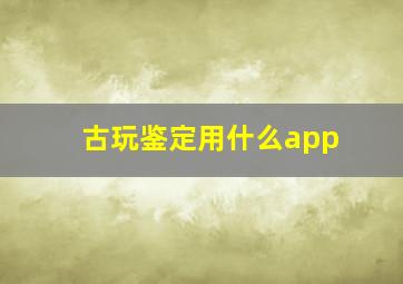 古玩鉴定用什么app