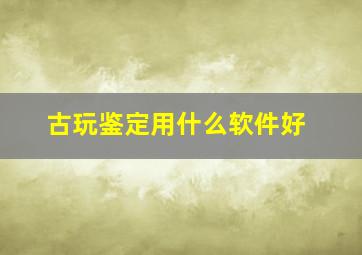 古玩鉴定用什么软件好