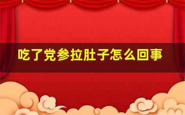 吃了党参拉肚子怎么回事