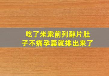 吃了米索前列醇片肚子不痛孕囊就排出来了