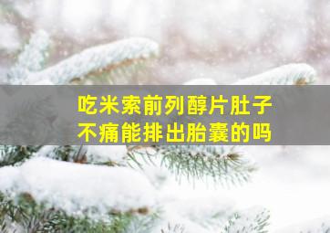 吃米索前列醇片肚子不痛能排出胎囊的吗