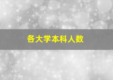 各大学本科人数