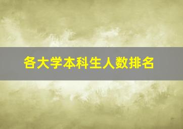 各大学本科生人数排名