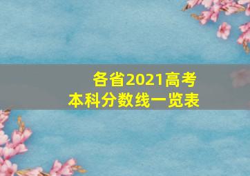 各省2021高考本科分数线一览表