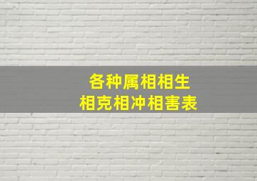 各种属相相生相克相冲相害表