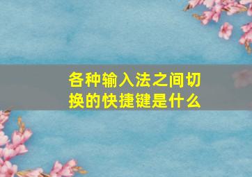 各种输入法之间切换的快捷键是什么