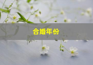 合婚年份