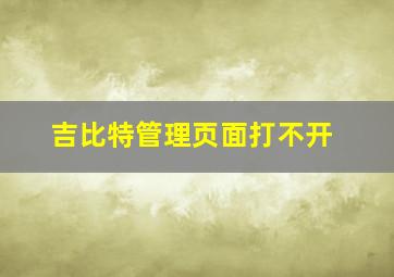 吉比特管理页面打不开