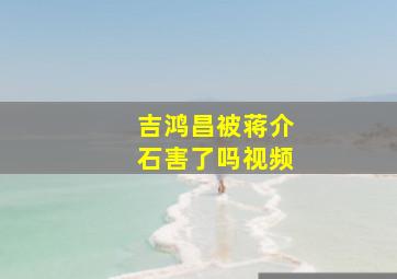 吉鸿昌被蒋介石害了吗视频