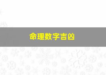 命理数字吉凶