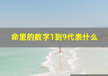 命里的数字1到9代表什么