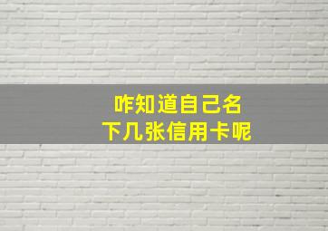 咋知道自己名下几张信用卡呢