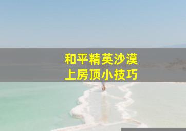 和平精英沙漠上房顶小技巧