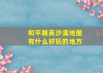 和平精英沙漠地图有什么好玩的地方