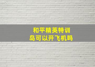 和平精英特训岛可以开飞机吗