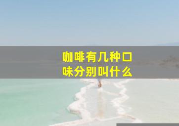 咖啡有几种口味分别叫什么