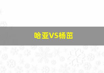 哈亚VS杨茁