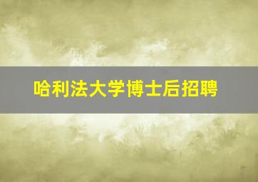 哈利法大学博士后招聘