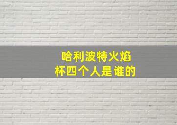 哈利波特火焰杯四个人是谁的