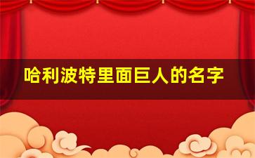 哈利波特里面巨人的名字