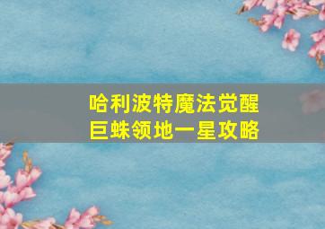 哈利波特魔法觉醒巨蛛领地一星攻略