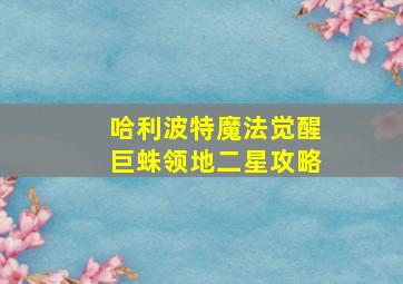 哈利波特魔法觉醒巨蛛领地二星攻略