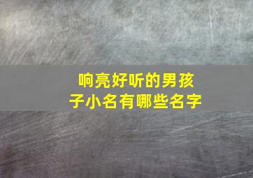 响亮好听的男孩子小名有哪些名字