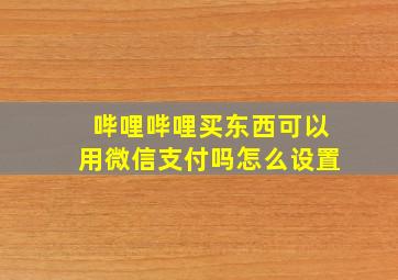 哔哩哔哩买东西可以用微信支付吗怎么设置