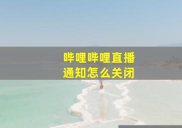 哔哩哔哩直播通知怎么关闭