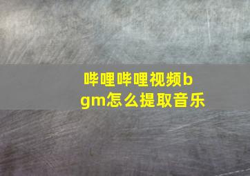 哔哩哔哩视频bgm怎么提取音乐