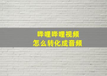 哔哩哔哩视频怎么转化成音频