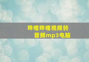 哔哩哔哩视频转音频mp3电脑