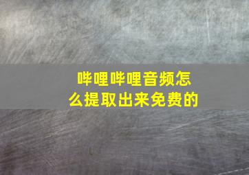 哔哩哔哩音频怎么提取出来免费的