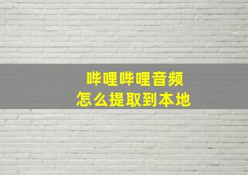 哔哩哔哩音频怎么提取到本地