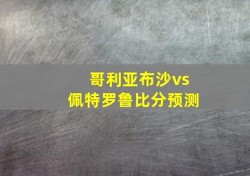 哥利亚布沙vs佩特罗鲁比分预测