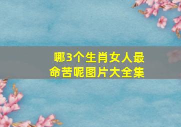 哪3个生肖女人最命苦呢图片大全集