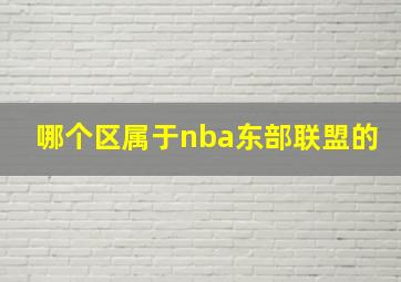 哪个区属于nba东部联盟的