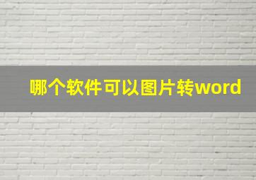 哪个软件可以图片转word