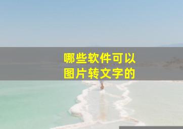 哪些软件可以图片转文字的